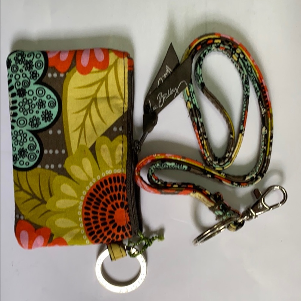 Vera Bradley zip id and lanyard Flower shower